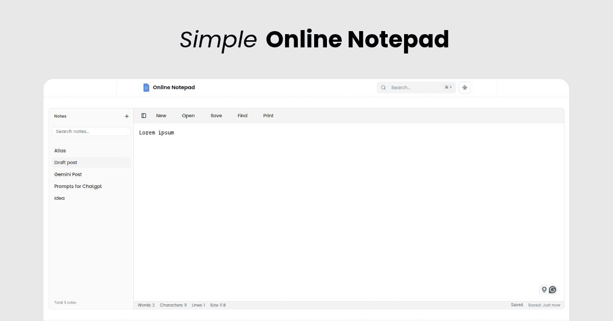 Online Notes in Browser
